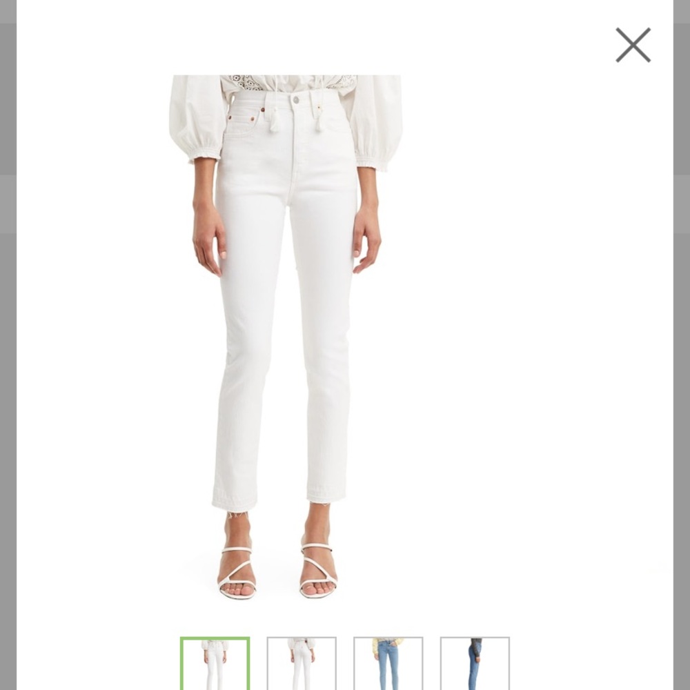 Levi's 501 S High Rise Skinny Jeans White